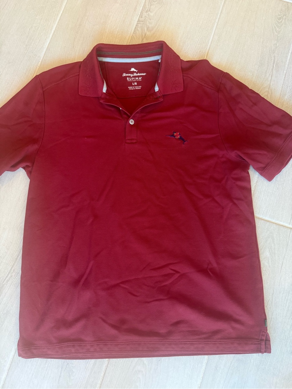 Tommy Bahama Maroon Supima Polo Shirt - Men's